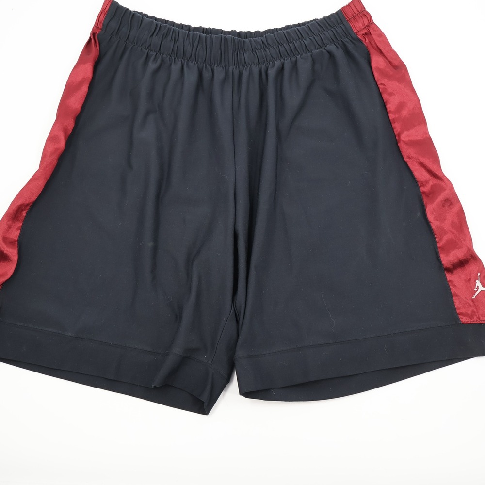 Jordan Basketball Shorts Mens L Black Red Side Stripe Jumpman Athletic Sporty